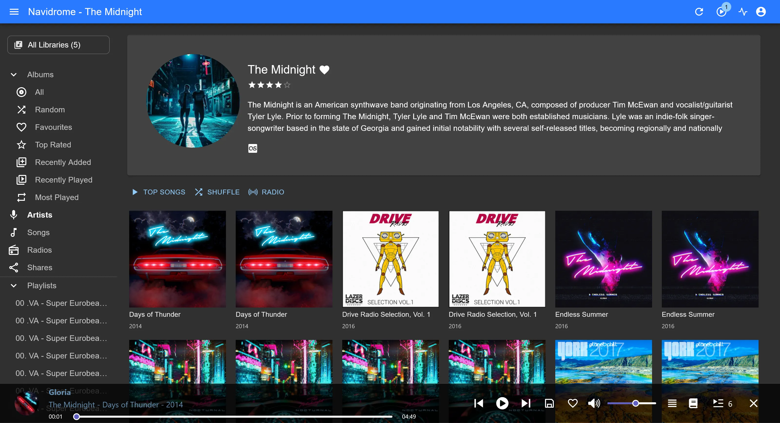 Navidrome artist view